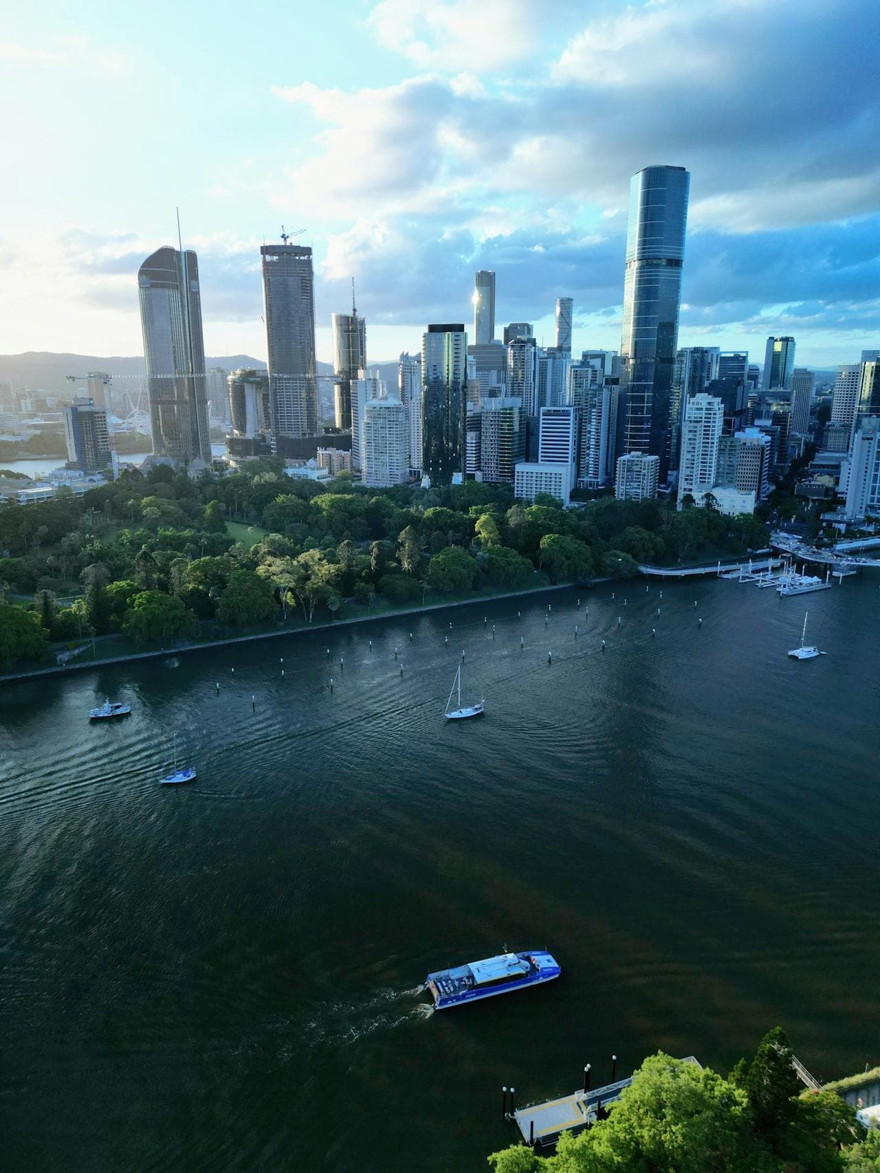 Brisbane city skyline and riverfront